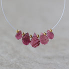 7-10mm Pink Tourmaline Carved Beads Leaf Briolettes 5 PCs Natural Gemstone for DIY Jewelry Making Supplies Earrings