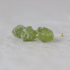 7-10mm Raw Peridot Nugget Beads 3 Pieces Freeform Chunks Rough Gemstone Green For DIY Jewelry Making