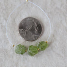 7-10mm Raw Peridot Nugget Beads 3 Pieces Freeform Chunks Rough Gemstone Green For DIY Jewelry Making