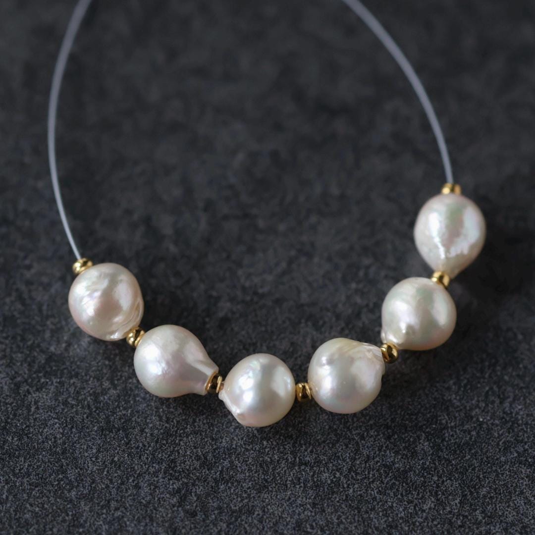 7.5mm Genuine Japanese Akoya Pearl Beads Baroque Cream Organic 6 PCs DIY Jewelry Making Supplies Earrings