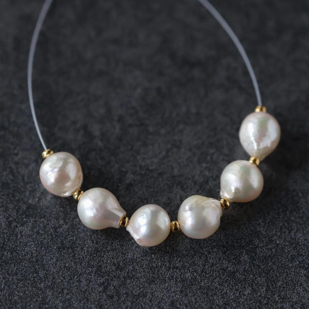 7.5mm Genuine Japanese Akoya Pearl Beads Baroque Cream Organic 6 PCs DIY Jewelry Making Supplies Earrings
