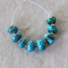 7-9mm Azurite Malachite Beads Smooth Rondelle 8 Pcs Azurmalachite Natural Gemstone DIY Jewelry Making