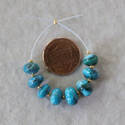 7-9mm Azurite Malachite Beads Smooth Rondelle 8 Pcs Azurmalachite Natural Gemstone DIY Jewelry Making