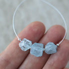 7-9mm Natural Aquamarine Raw Nugget Beads 3 Pieces Freeform Chunks Rough Gemstone for DIY Jewelry Making