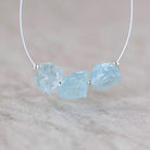 7-9mm Natural Aquamarine Raw Nugget Beads 3 Pieces Freeform Chunks Rough Gemstone for DIY Jewelry Making