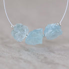7-9mm Natural Aquamarine Raw Nugget Beads 3 Pieces Freeform Chunks Rough Gemstone for DIY Jewelry Making