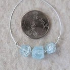 7-9mm Natural Aquamarine Raw Nugget Beads 3 Pieces Freeform Chunks Rough Gemstone for DIY Jewelry Making
