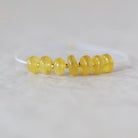 7mm 6mm Natural Yellow Sapphire Beads Smooth Rondelle 7 PCs Genuine Gemstone for DIY Jewelry Making Supplies