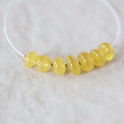 7mm 6mm Natural Yellow Sapphire Beads Smooth Rondelle 7 PCs Genuine Gemstone for DIY Jewelry Making Supplies