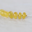 7mm 6mm Natural Yellow Sapphire Beads Smooth Rondelle 7 PCs Genuine Gemstone for DIY Jewelry Making Supplies