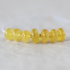 7mm 6mm Natural Yellow Sapphire Beads Smooth Rondelle 7 PCs Genuine Gemstone for DIY Jewelry Making Supplies