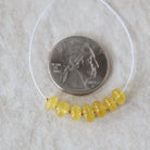 7mm 6mm Natural Yellow Sapphire Beads Smooth Rondelle 7 PCs Genuine Gemstone for DIY Jewelry Making Supplies