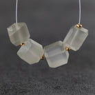 7mm 8mm AAA Ceylon White Moonstone Beads Nuggets Chunks 4 Pcs Gemstone Beads for Silk Knotting Jewelry Making DIY Necklace Earrings