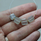 7mm 8mm AAA Ceylon White Moonstone Beads Nuggets Chunks 4 Pcs Gemstone Beads for Silk Knotting Jewelry Making DIY Necklace Earrings