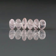 Morganite Smooth Rondelle Beads 8mm 7mm Natural Gemstone Beads 6Pcs for DIY Earrings Necklace Jewelry Making Gift Bead