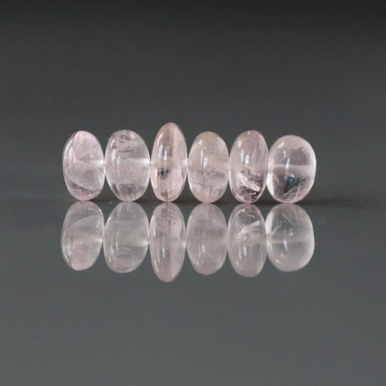Morganite Smooth Rondelle Beads 8mm 7mm Natural Gemstone Beads 6Pcs for DIY Earrings Necklace Jewelry Making Gift Bead