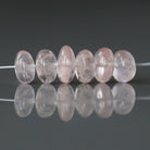 7mm 8mm Morganite Beads - Smooth Rondelle Natural Gemstone 6 Pcs