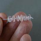 7mm 8mm Morganite Beads - Smooth Rondelle Natural Gemstone 6 Pcs