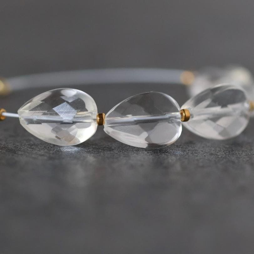 7mm AAA Rock Quartz Faceted Teardrops Beads 5 PCs Clear Crystal Quartz Natural Gemstone for DIY Jewelry Making