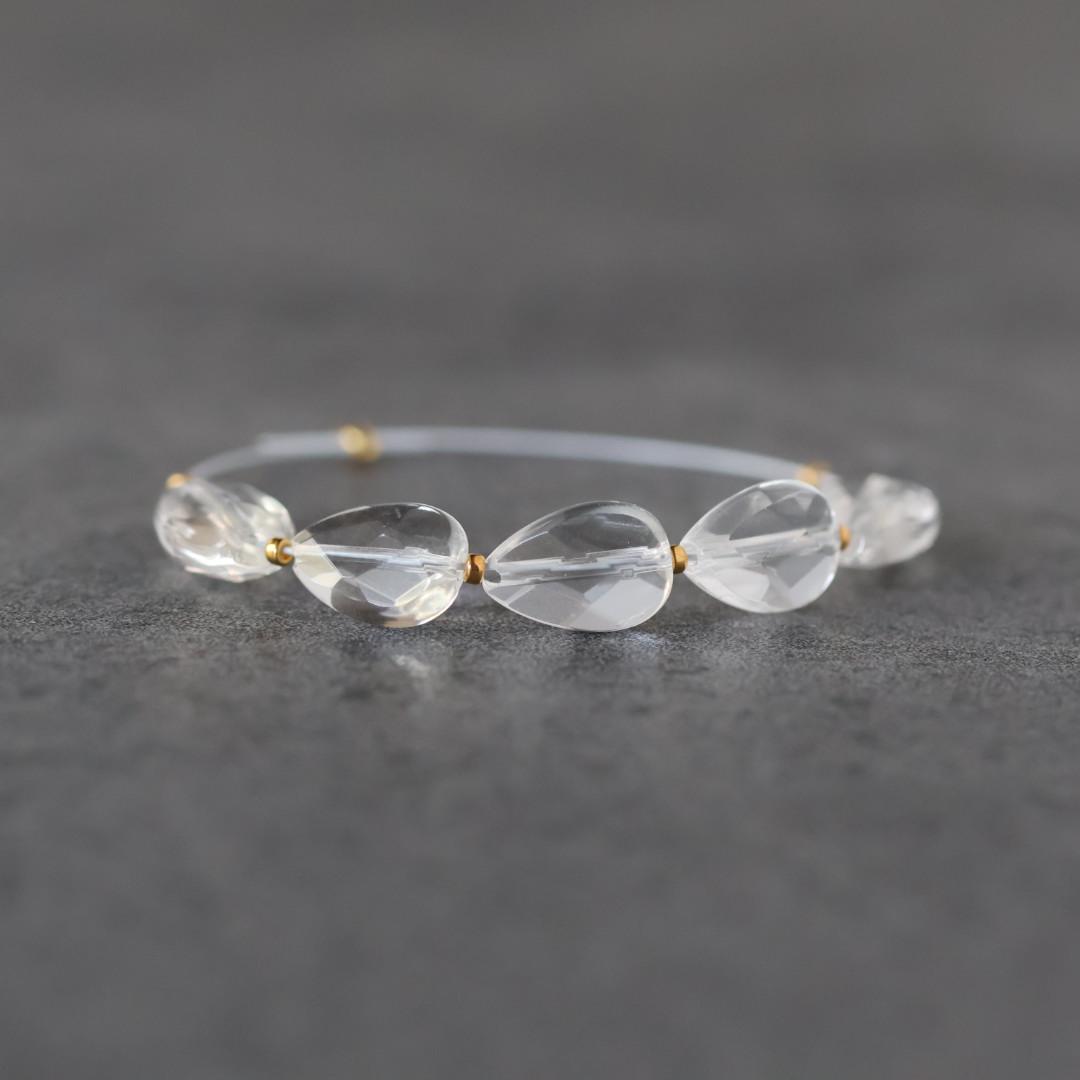 7mm AAA Rock Quartz Faceted Teardrops Beads 5 PCs Clear Crystal Quartz Natural Gemstone for DIY Jewelry Making