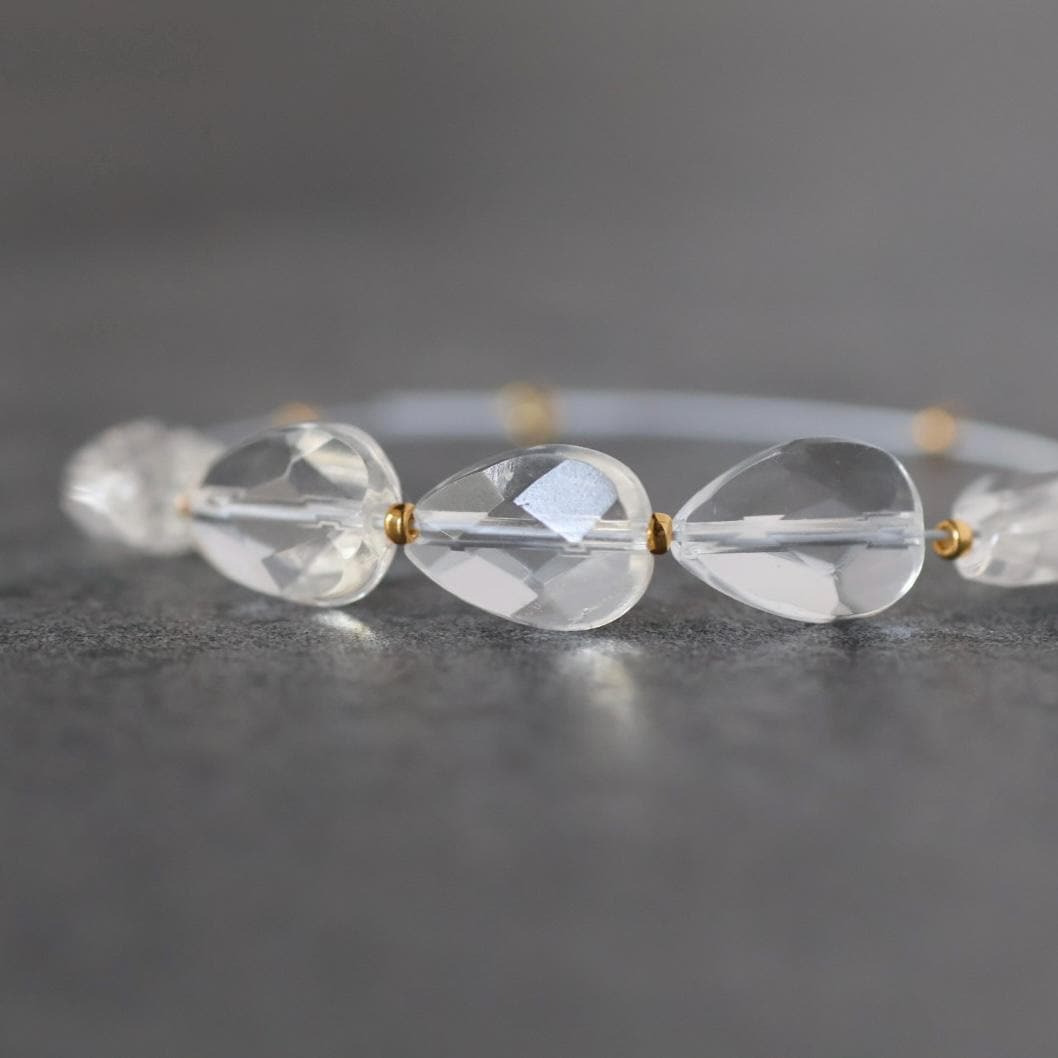 7mm AAA Rock Quartz Faceted Teardrops Beads 5 PCs Clear Crystal Quartz Natural Gemstone for DIY Jewelry Making