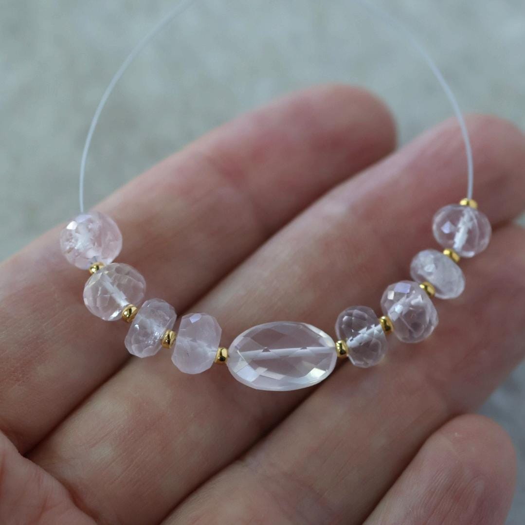 5mm AAA Mozambique Garnet Beads Faceted Rondelle Brazilian Rose Quartz 7mm Natural Gemstone for DIY Jewelry Making