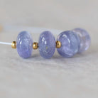 6mm AAA Tanzanite Beads Rondelle Smooth 4 Pcs Gemstone Beads for Silk Knotting Jewelry Making DIY Necklace Earrings