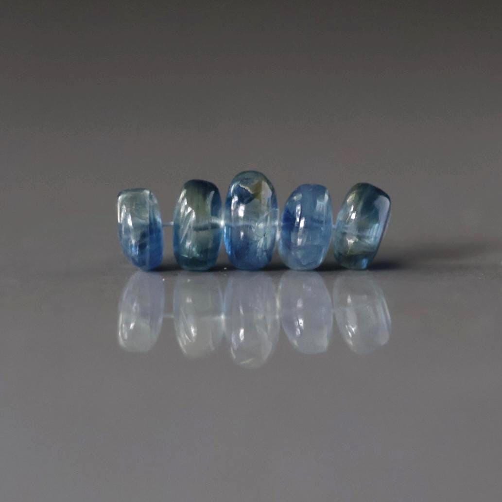 7mm 8mm AAA Blue Kyanite Rondelle Beads Smooth 5 PCs Gemstone Beads Beading Crafter Gift DIY Jewelry Making