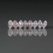 7mm AAA Brazilian Rose Quartz Beads Faceted Rondelle German Cut 8 Pcs Genuine Gemstone for Jewelry Making Beading Craft Gift Beads
