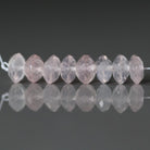 7mm Brazilian Rose Quartz Beads – Faceted Rondelle German Cut Natural Gemstone 8 Pcs