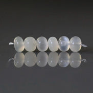 7mm AAA Ceylon White Moonstone Beads Rondelle Smooth 6 Pcs Gemstone Beads for Silk Knotting Jewelry Making DIY Necklace Earrings