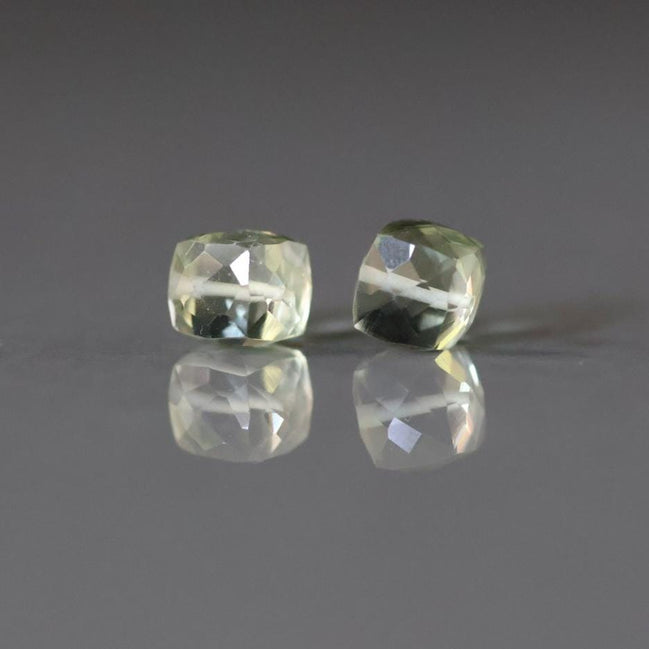 7mm Green Amethyst Cube Bead Faceted Beads Prasiolite Transparent Sparkly Gemstone Beads for Jewelry Making February Birthstone