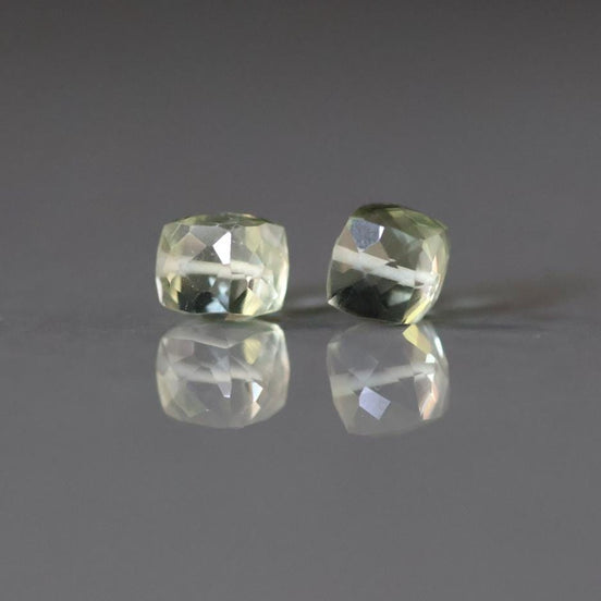 7mm Green Amethyst Cube Bead Faceted Beads Prasiolite Transparent Sparkly Gemstone Beads for Jewelry Making February Birthstone