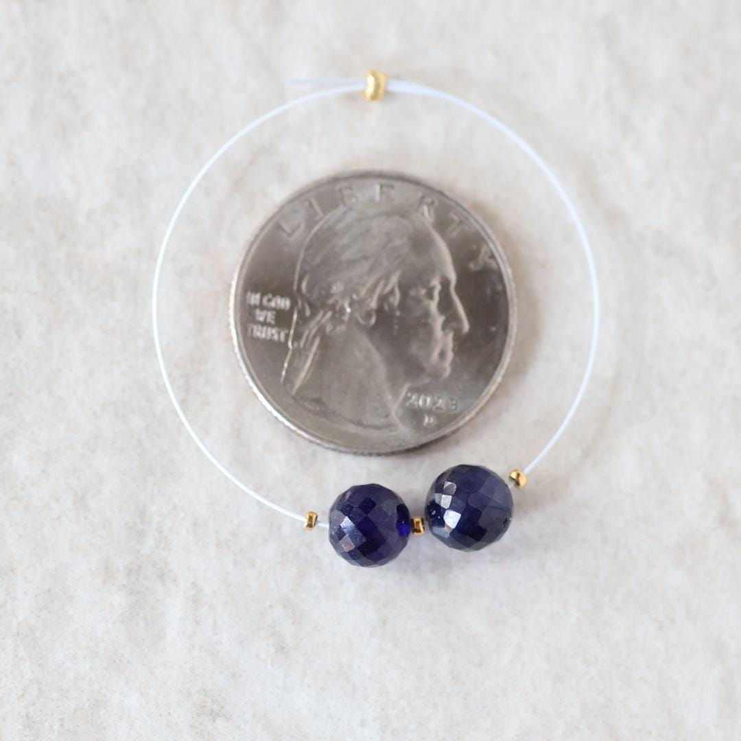 7mm Madagascar Blue Sapphire Beads Round Faceted Natural Gemstone Bead for DIY Jewelry Making