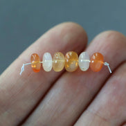 7mm Mexican Fire Opal Rondelle Beads Smooth Natural Opal Beads for DIY Jewelry Making Earrings Pendant Necklace