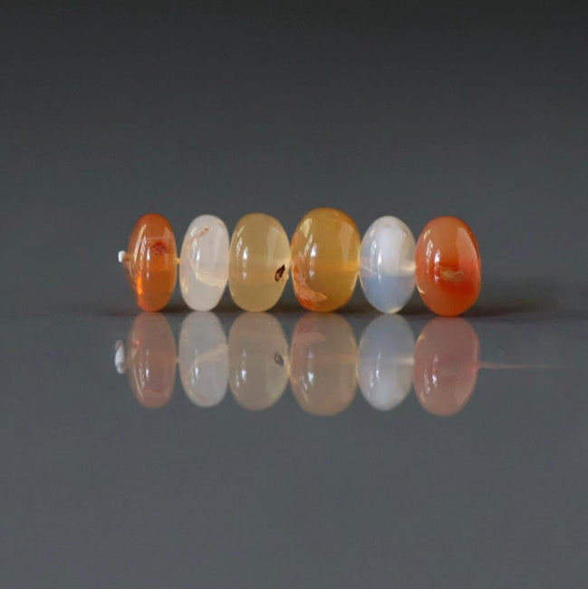 7mm Mexican Fire Opal Rondelle Beads Smooth Natural Opal Beads for DIY Jewelry Making Earrings Pendant Necklace
