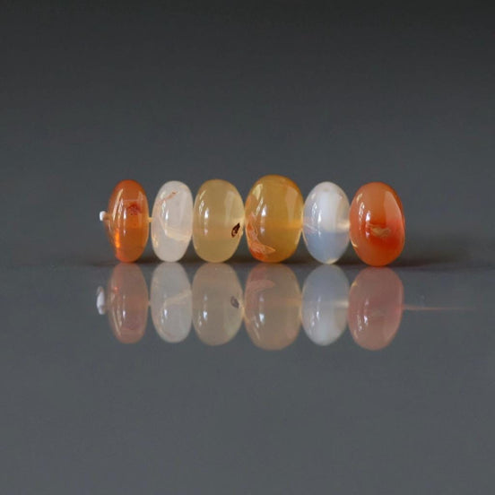 7mm Mexican Fire Opal Rondelle Beads Smooth Natural Opal Beads for DIY Jewelry Making Earrings Pendant Necklace