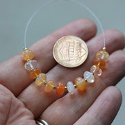 7mm Mexican Fire Opal Beads – Smooth Rondelle Natural Gemstone