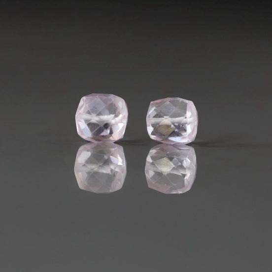 Morganite Faceted Cube Beads 7mm Gemstone Beads 2Pcs for Jewelry Making DIY Earrings, Pendant