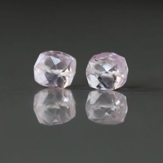 Morganite Faceted Cube Beads 7mm Gemstone Beads 2Pcs for Jewelry Making DIY Earrings, Pendant