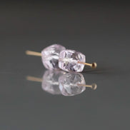 7mm Morganite Beads - Faceted Cube Natural Gemstone 2 Pcs