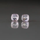 7mm Morganite Beads - Faceted Cube Natural Gemstone 2 Pcs