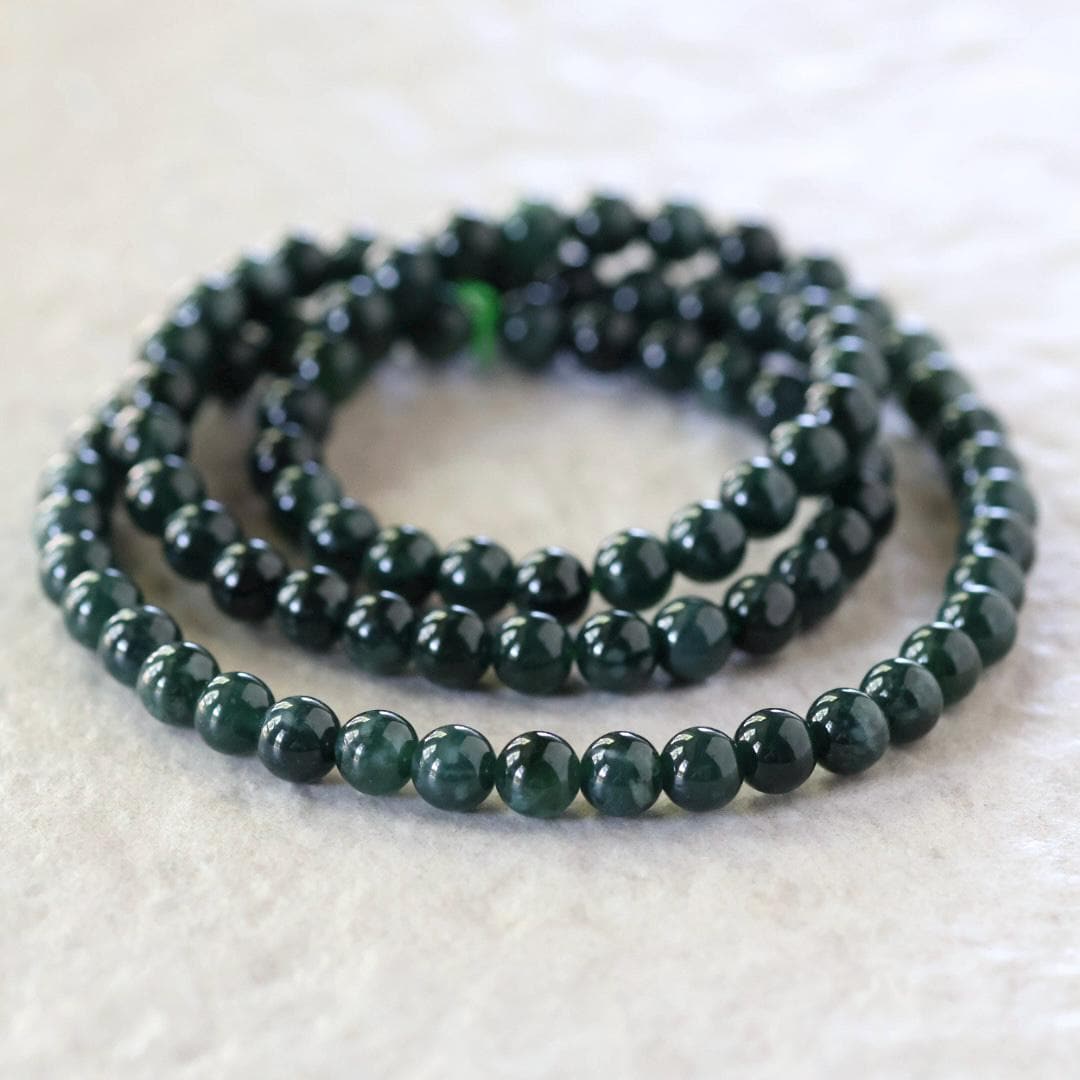 7mm Natural AAA Guatemala Jade Beads Jadeite Gemstone Natural Dark Green Jade For DIY Jewelry Making