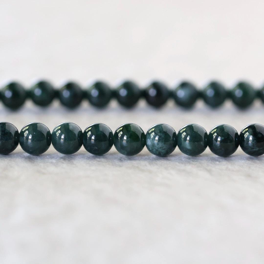 7mm Natural AAA Guatemala Jade Beads Jadeite Gemstone Natural Dark Green Jade For DIY Jewelry Making