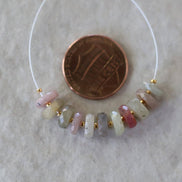 7mm Natural Multi Sapphire Beads Faceted Tyre Heishi Rondelle Colorful Sapphire Gemstone for DIY Jewelry Making
