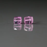 7mm Pink Zircon Beads Cube Faceted Nuggets Transparent Sparkly Gemstone Beads for Jewelry Making Earrings Pendants