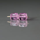7mm Pink Zircon Faceted Cube Beads 2 Pcs