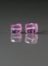7mm Pink Zircon Faceted Cube Beads 2 Pcs