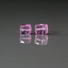 7mm Pink Zircon Faceted Cube Beads 2 Pcs