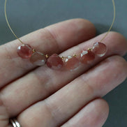 7mm Rare Andesine Faceted Briolette Beads Heart Shape Teardrops Red Labradorite Beadsfor DIY Jewelry Making Earrings Necklace